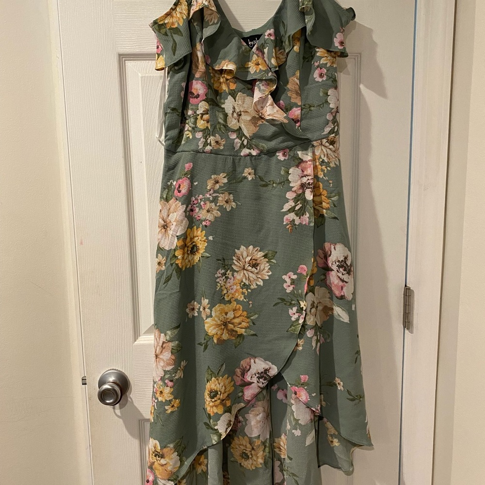 Floral and green xxl dress